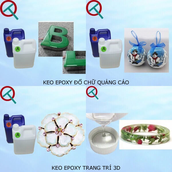 keo epoxy dán đổ chữ quảng cáo 3D